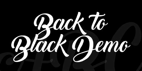 back to black demo font style